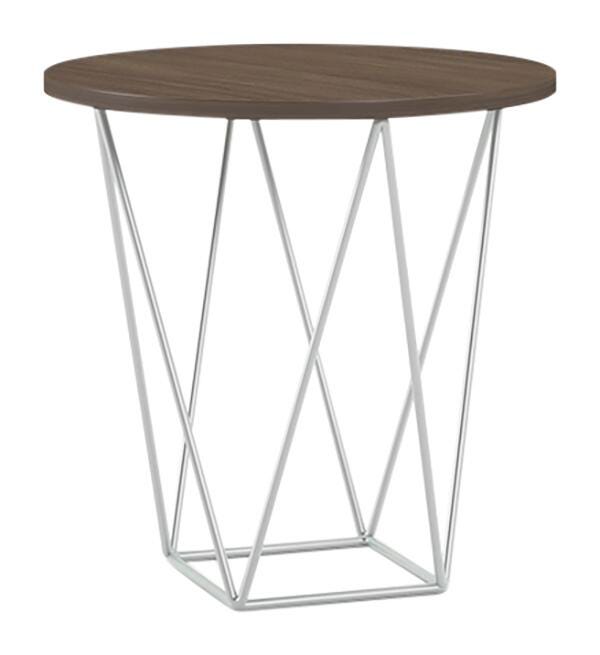 AIS Prisma Side Table, Silver Frame, 20 Inch Diameter | School